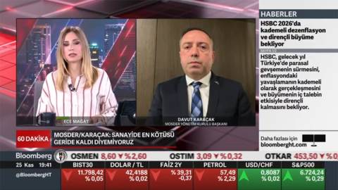 Bloomberg HT Kanalı 60 Dakika Program Konuğu Davut KARAÇAK